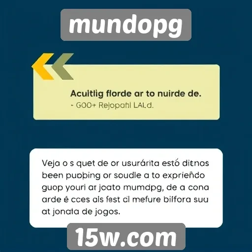 Feedback dos usuários sobre a experiência no mundopg